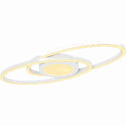 LED plafondlamp met twee ovale metalen ringen | 57 x 23cm | Wit |