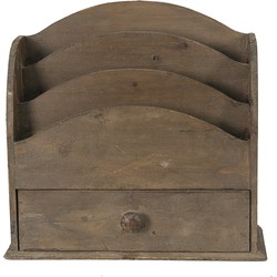 Clayre & Eef Brievenhouder  33x13x31 cm Bruin Hout Postbakje