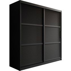 Meubella - Kledingkast Zagreb - Zwart - 200 cm
