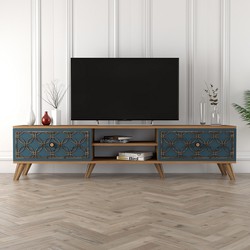 TV Meubel Class Walnoot Chalcedoon Melamine 180x44x35 cm