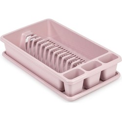 Afwas afdruiprek oud roze met lekbak 45 x 26 x 9 cm - Afdruiprekken