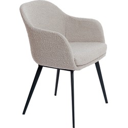 Light&living Eetkamerstoel 59x58,5x82 cm LEONE bouclé taupe-zwart