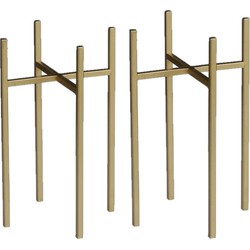 2x mica decorations - bloempot plantenstandaard- goud - h25 x b14 cm - Plantenstandaarden