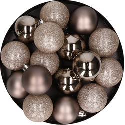 Kerstversiering set kerstballen champagne 6 - 8 cm - pakket van 36x stuks - Kerstbal