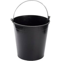 PlasticForte Emmer - 2x stuks - 15L - zwart - 32 cm - huishoudemmer - Emmers
