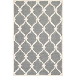 Safavieh Modern Indoor Hand Tufted Area Rug, Cambridge Collection, CAM710, in Dark Grey & Ivory, 122 X 183 cm