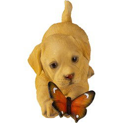 Clayre & Eef Beeld Hond 20x8x11 cm Bruin Kunststof