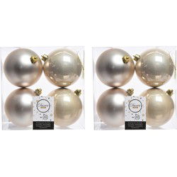 Decoris Kerstballen - 24x st - licht champagne - 10 cm - kunststof - Kerstbal