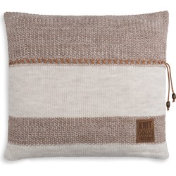 Knit Factory Roxx Sierkussen - Beige/Marron - 50x50 cm - Inclusief kussenvulling