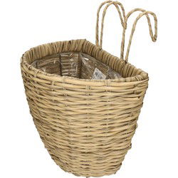 Balkonmand/plantenmand/plantenbak lichtbruin rotan 42 cm - Plantenbakken