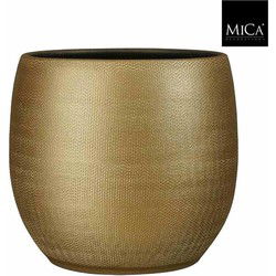 Mica Decorations Bloempot Porto - 32x32x32 cm - Terracotta - Goud,Metallic