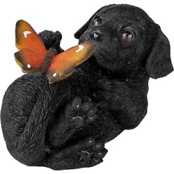 Clayre & Eef Beeld Hond 14x9x10 cm Zwart Polyresin Woonaccessoires