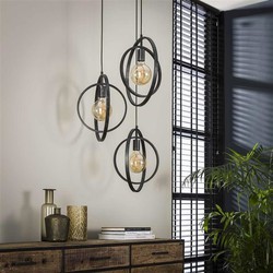 Industriële hanglamp Otan metaal 3-lichts