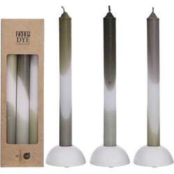 Dip Dye Kerzen Set 3 Stk. Olive/Minze - Buitengewoon de Boet