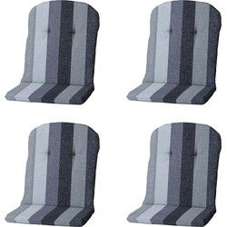 Madison -  Kuipstoelkussen Hoge Rug Victoria grey - Ca. 96x45 cm - Set van 4
