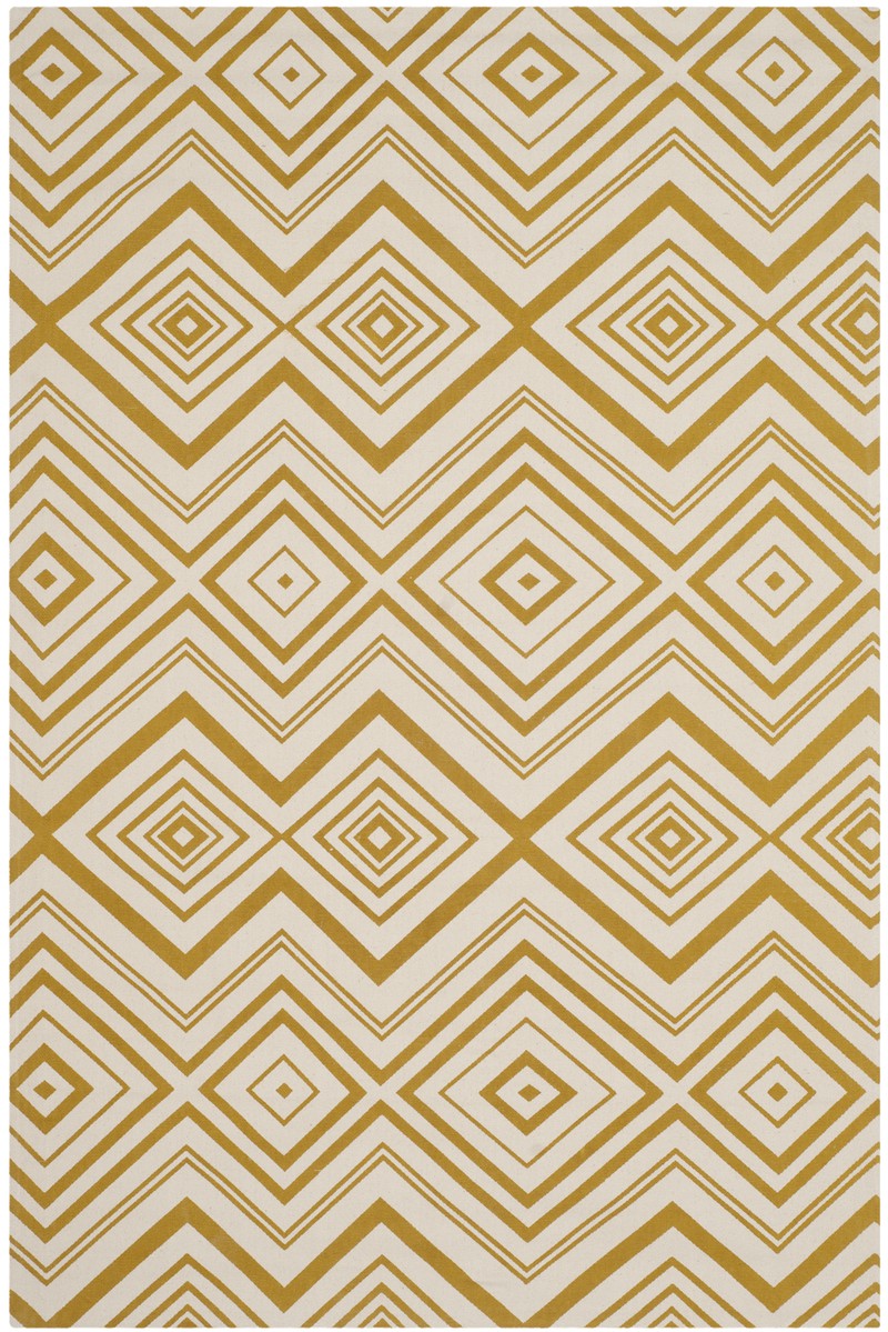 Safavieh Whimsical Indoor Hand Knotted Area Rug, Cedar Brook Collection, CDR142, in Ivory & Citron, 122 X 183 cm - 