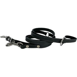 SAZZZ HONDENRIEM FEARLESS VINTAGE VERSTELBAAR LEER ANTRACIET 113/156/181X1,5 CM