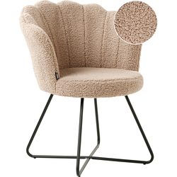 Beliani LOVELOCK - Fauteuil-Beige-Bouclé