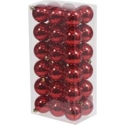 Othmar decorations Kerstballen - 36x st - rood - D6 cm - kunststof - Kerstbal