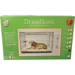 Draadkooi met deur en schuifdeur nr. 2 zwart 76x48x54 cm