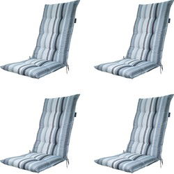 Madison -  Tuinstoelkussen Hoge Rug Righe grey - Ca. 123x50 cm - Set van 4