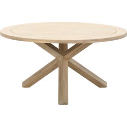 Tigre dining tafel diameter150 acacia white wash/ legs 8x8 - Garden Impressions