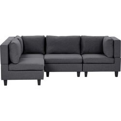 UNSTAD - 4-zitsbank modulair - Donkergrijs - Rechtszijdig -  Polyester