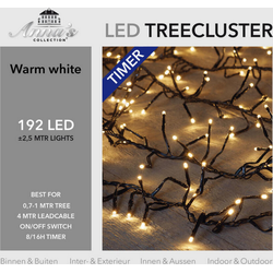 0,7-1 meter treecluster 192 LED warm wit met timer