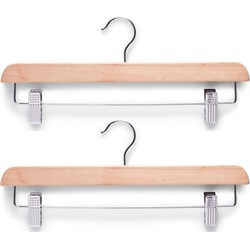 Zeller Kledinghanger - 15x - hout - 36 cm - luxe broek/rokhanger - Kledinghangers