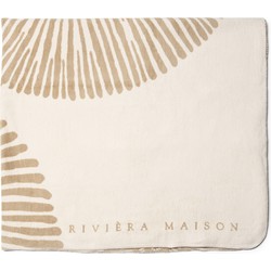 Riviera Maison Plaid Beige decoratief deken met schelpen print - Guscio plaid fleece 180 cm breed