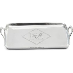 Riviera Maison Dienblad vierkant - RM Monogram Mini Tray - Zilver - 25x15 cm