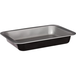 5Five Ovenschaal of bakvorm/diepe bakplaat Backery Pro - metaal - anti-aanbak laag - zwart - 28 x 22 cm - Ovenschalen