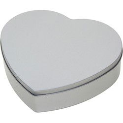 Hartje cadeau opbergblik/bewaarblik - 18 cm - Cadeauverpakking - Voorraadblikken