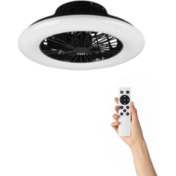 Plafondventilator Isabella met verlichting - Ø50cm - 3 snelheden - Afstandsbediening - Zwart
