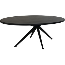 Ovale eettafel - 180x100x76 - Zwart - Mangohout/metaal