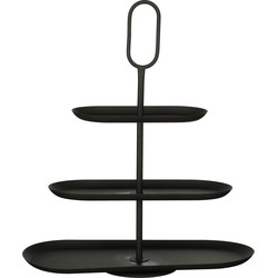 Mica Decorations Rama Etagere 3 Laags - L48 x B20 x H55 cm - Metaal - Zwart