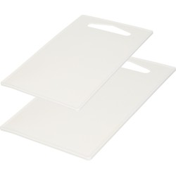 Kunststof snijplanken set van 2x stuks wit 27 x 16 en 36 x 24 cm - Snijplanken