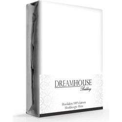 Dreamhouse Hoeslaken Katoen Wit-160 x 220 cm