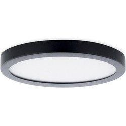 Groenovatie LED Paneel Plafondlamp 24W, Rond ⌀30cm, Opbouw, Warm Wit, Zwart