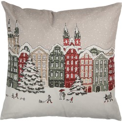 Clayre & Eef Kussenhoes 45x45 cm Beige Polyester Winter