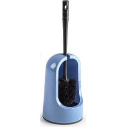 Plasticforte WC borstel met houder - lichtblauw - 40 cm - kunststof - Toiletborstels