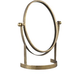PTMD Annika Gold metal table mirror oval shape