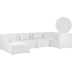 Beliani LEMVIG - Modulaire Sofa-Wit-Corduroy