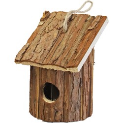 Boon Vogelhuisje - bruin - hout - nestkastje kleine vogels - 16 cm - Vogelhuisjes