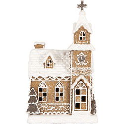 Clayre & Eef Gingerbread house met LED Bruin Kunststof