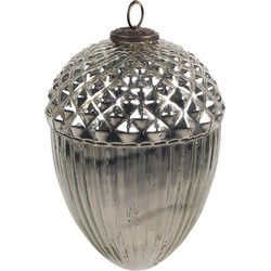 Clayre & Eef Kerstbal Ø 15x21 cm Zilverkleurig Glas