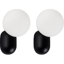 Beliani HELME - Muurlamp-Zwart-Glas
