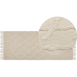 TOZLU - Laagpolig vloerkleed - Beige - 80 x 230 cm - Katoen