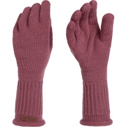 Knit Factory Lana Gebreide Dames Handschoenen - Polswarmers - Stone Red - One Size