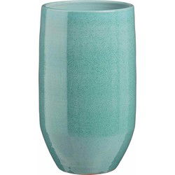 Mica Decorations Bloempot Matteo - 27x27x50 cm - Terracotta - Turquoise